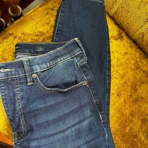 Lucky brand high rise ankle skinny jeans dark wash Bridgette cut. Like new!